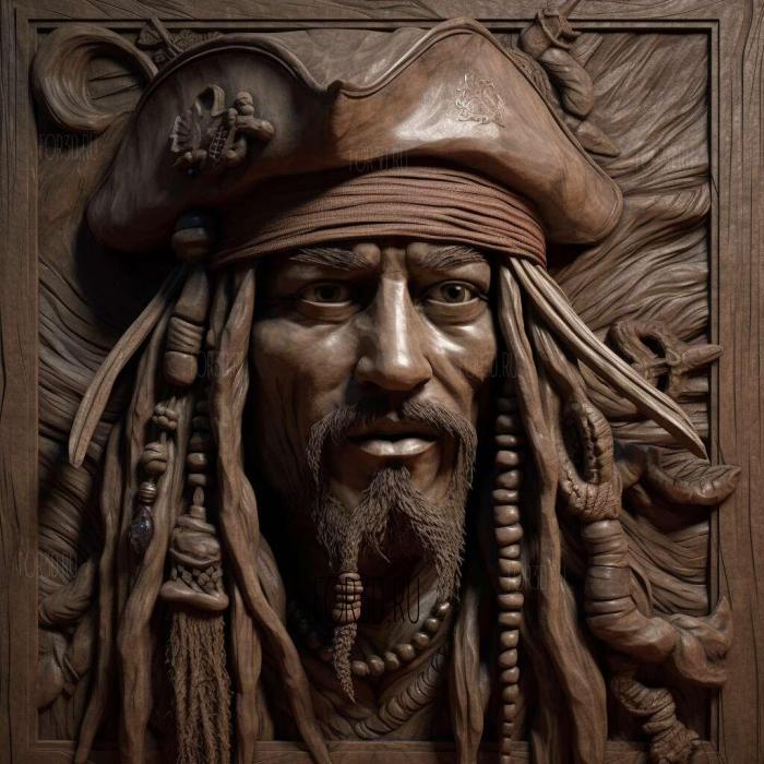 st Jack Sparrow 2 stl model for CNC